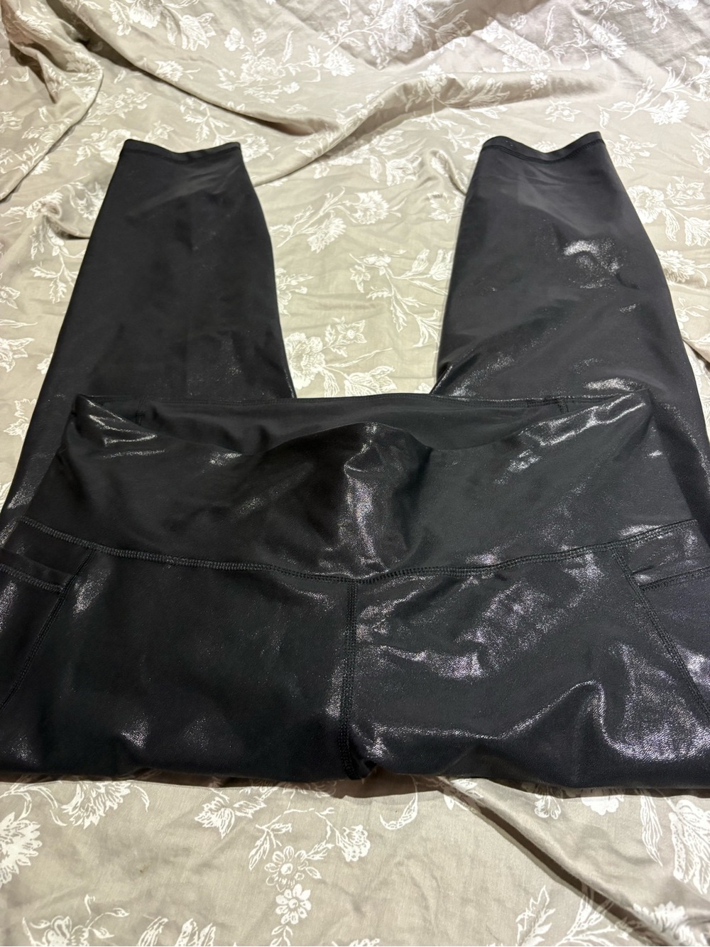 Old Navy high rise go dry black sparkle leggings 2X